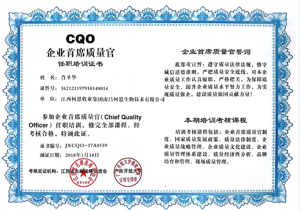 CQO企业首席质量官（肖）