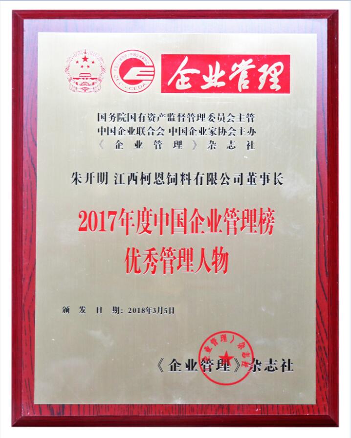 2017年度中国企业管理榜-优秀管理人物